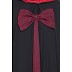 Kaftan style bow abaya- Black-Maroon